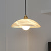brass alabaster dome swag pendant light