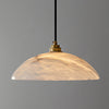 brass alabaster dome swag pendant light