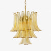 brass amber cascade glass chandelier