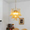 brass amber cascade glass chandelier