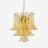 brass amber cascade glass chandelier