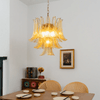brass amber cascade glass chandelier