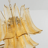 brass amber cascade glass chandelier