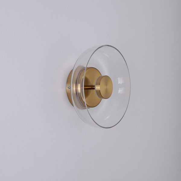 brass glass led wall sconce bedroom hallway