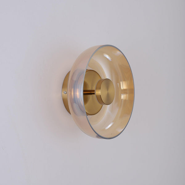 brass glass led wall sconce bedroom hallway