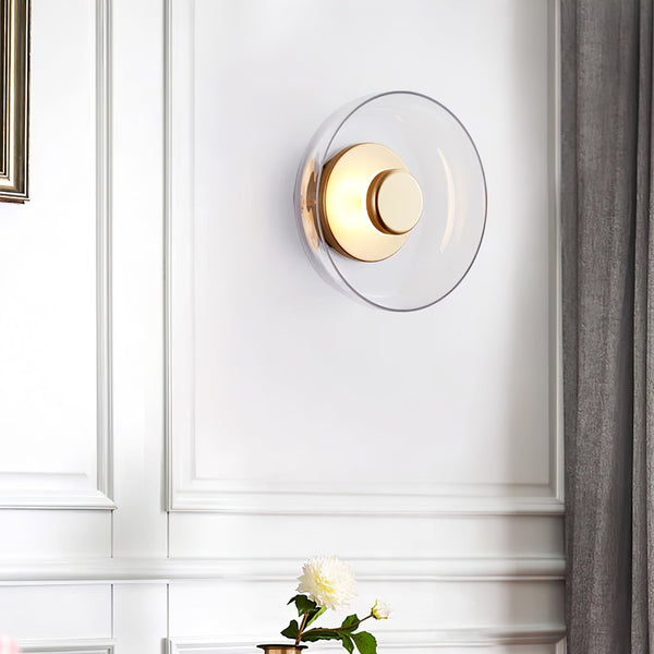 brass glass led wall sconce bedroom hallway