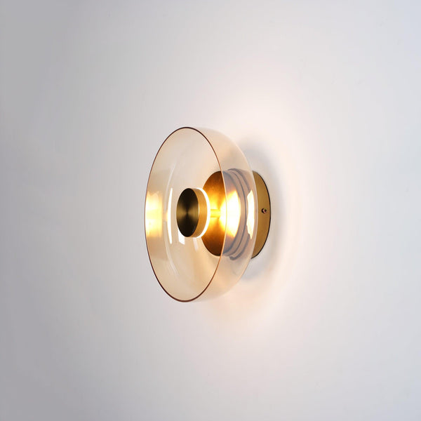brass glass led wall sconce bedroom hallway
