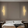 brass linear led wall sconce set of two for hallway and bedroom