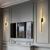 brass linear led wall sconce set of two for hallway and bedroom