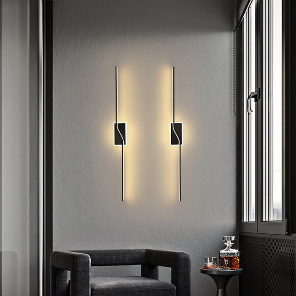 brass linear led wall sconce set of two for hallway and bedroom