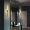brass linear led wall sconce set of two for hallway and bedroom