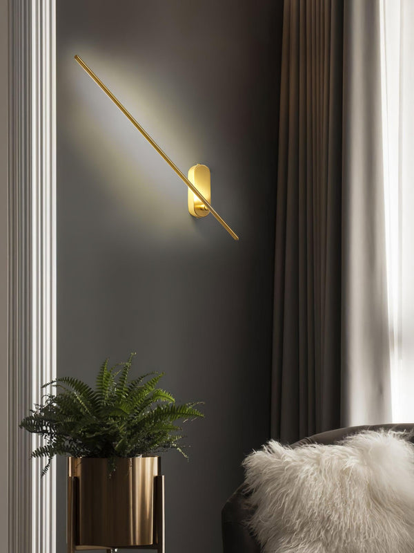 brass stick led wall sconce reading bedroom hallway