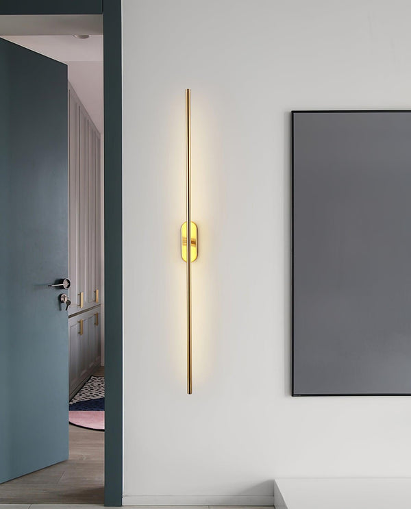 brass stick led wall sconce reading bedroom hallway