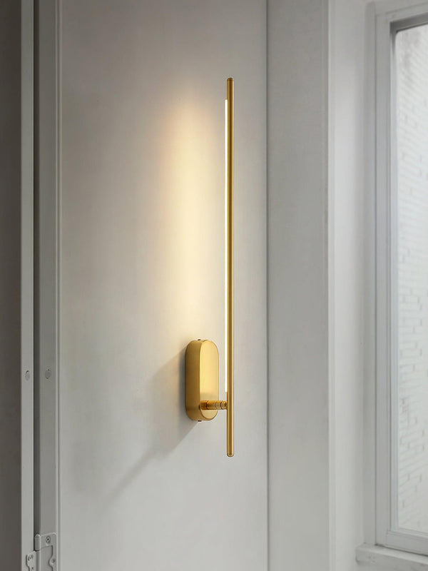 brass stick led wall sconce reading bedroom hallway