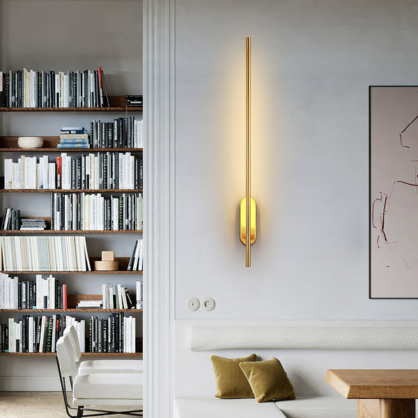 brass stick led wall sconce reading bedroom hallway