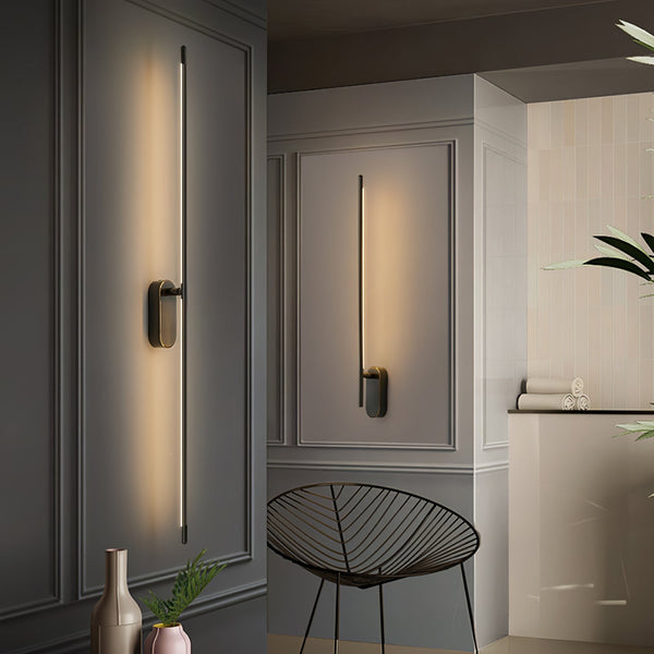 brass stick led wall sconce reading bedroom hallway