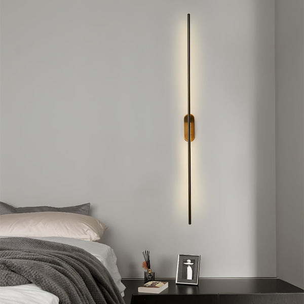 brass stick led wall sconce reading bedroom hallway