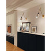 brass swing arm wall lamp with aluminum shade for bedroom and reading nook
