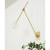 brass swing arm wall lamp with aluminum shade for bedroom and reading nook