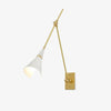 brass swing arm wall lamp with aluminum shade for bedroom and reading nook