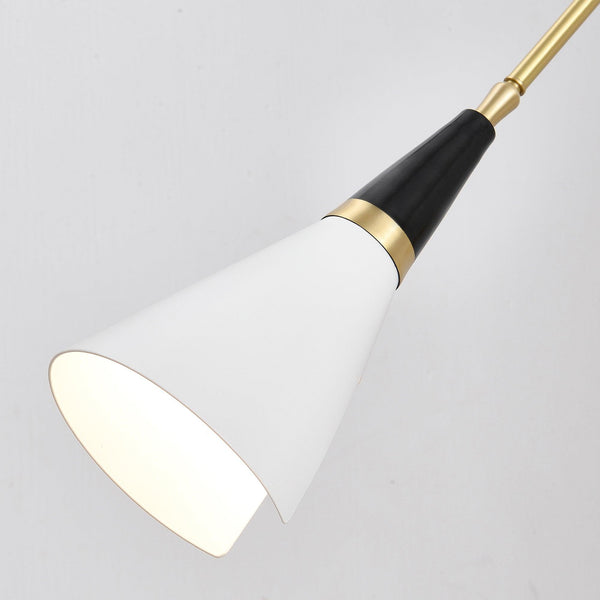 brass swing arm wall lamp with aluminum shade for bedroom and reading nook