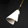 brass swing arm wall lamp with aluminum shade for bedroom and reading nook