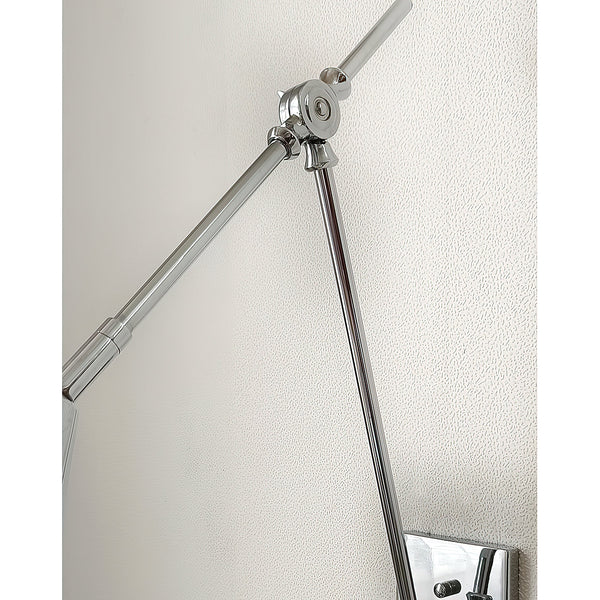 brass swing arm wall lamp with aluminum shade for bedroom and reading nook