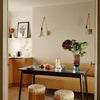 brass swing arm wall lamp with aluminum shade for bedroom and reading nook
