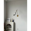 brass swing arm wall lamp with aluminum shade for bedroom and reading nook