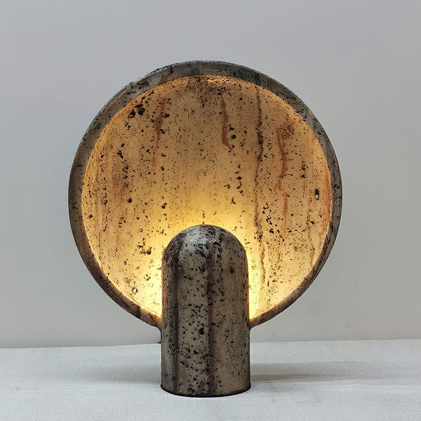 brown travertine table lamp for bedroom nightstand and living room