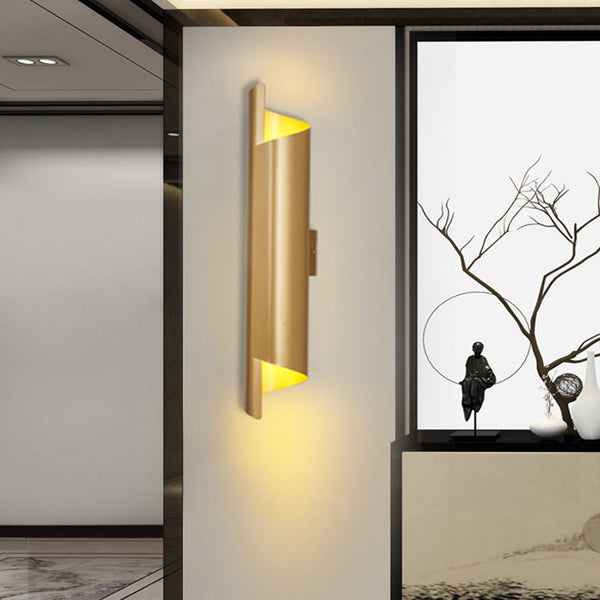 Classic Nordic Unique Chic Led Curved Metal Wall Lamp For Bedside Living Room Aisle
