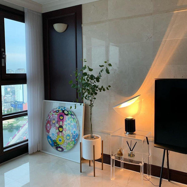 clear glass radar table lamp metal base for bedroom living room