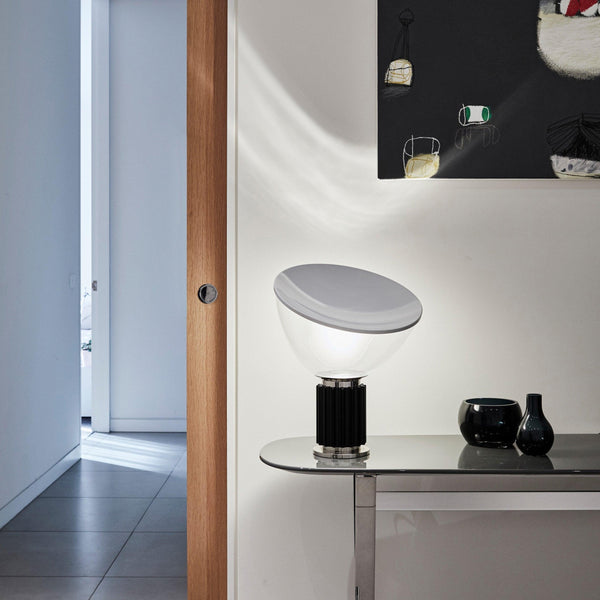 clear glass radar table lamp metal base for bedroom living room