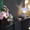 clear glass radar table lamp metal base for bedroom living room