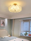 coastal white glass shell copper ceiling light