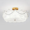coastal white glass shell copper ceiling light