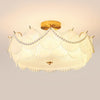 coastal white glass shell copper ceiling light