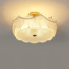 coastal white glass shell copper ceiling light