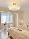 coastal white glass shell copper ceiling light