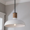 coastal white metal hemp rope dome pendant lamp