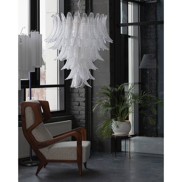 contemporary amber glass leaf chandelier