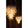 contemporary amber glass leaf chandelier