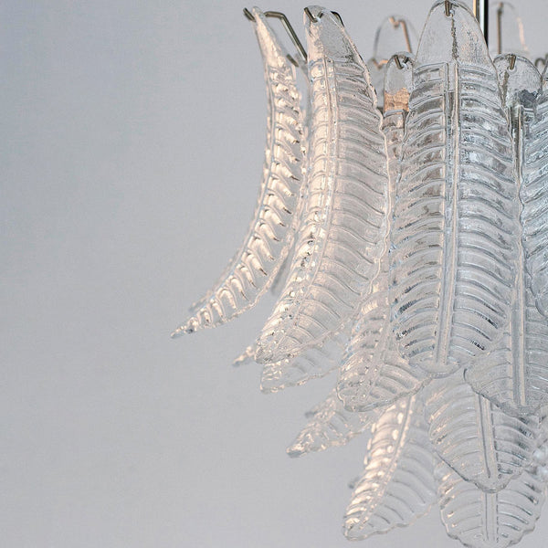 contemporary amber glass leaf chandelier
