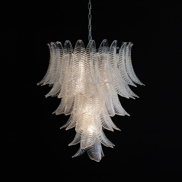 contemporary amber glass leaf chandelier