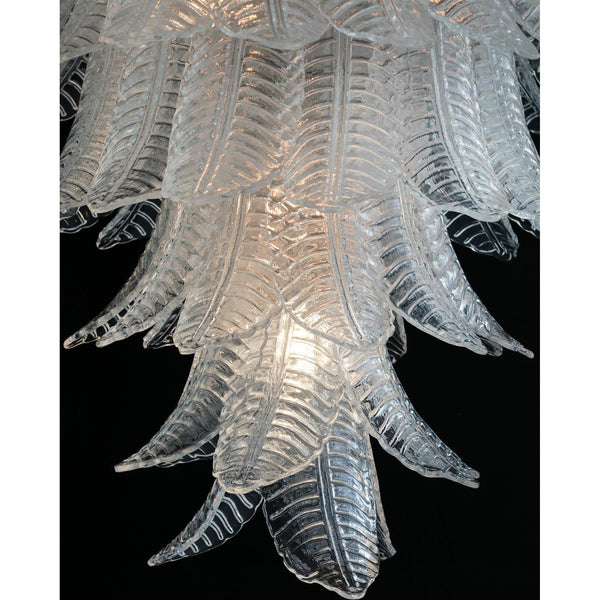 contemporary amber glass leaf chandelier