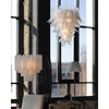 contemporary amber glass leaf chandelier