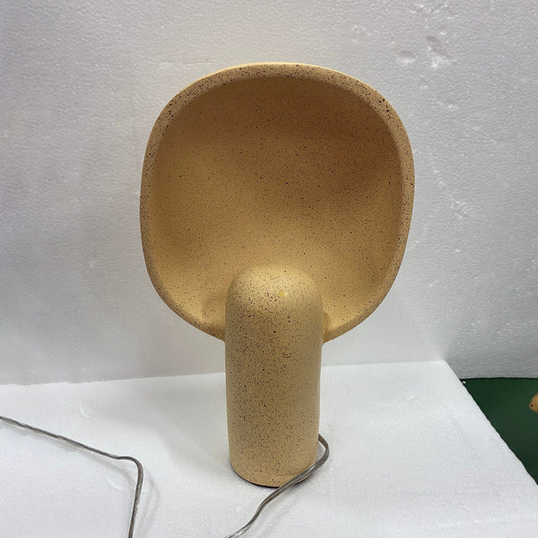 contemporary beige pink resin round table lamp
