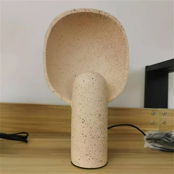 contemporary beige pink resin round table lamp
