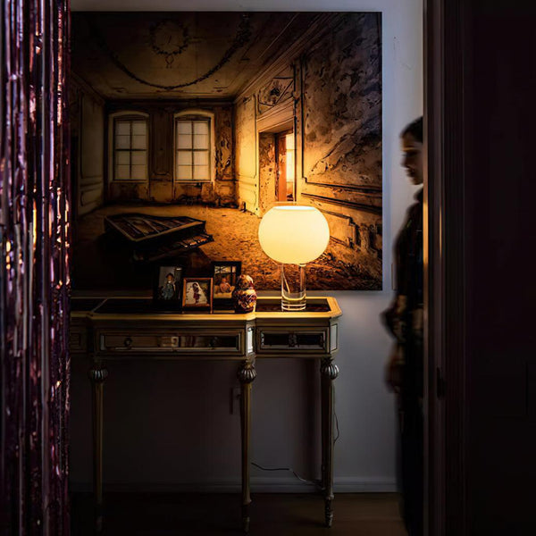 contemporary clear glass buds table lamp