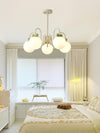 contemporary cream glass bow chandelier